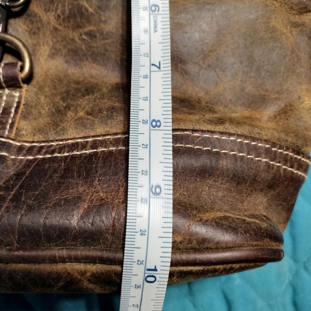Myra Bag Distressed Brown Leather Crossbody - Picture 7 of 10